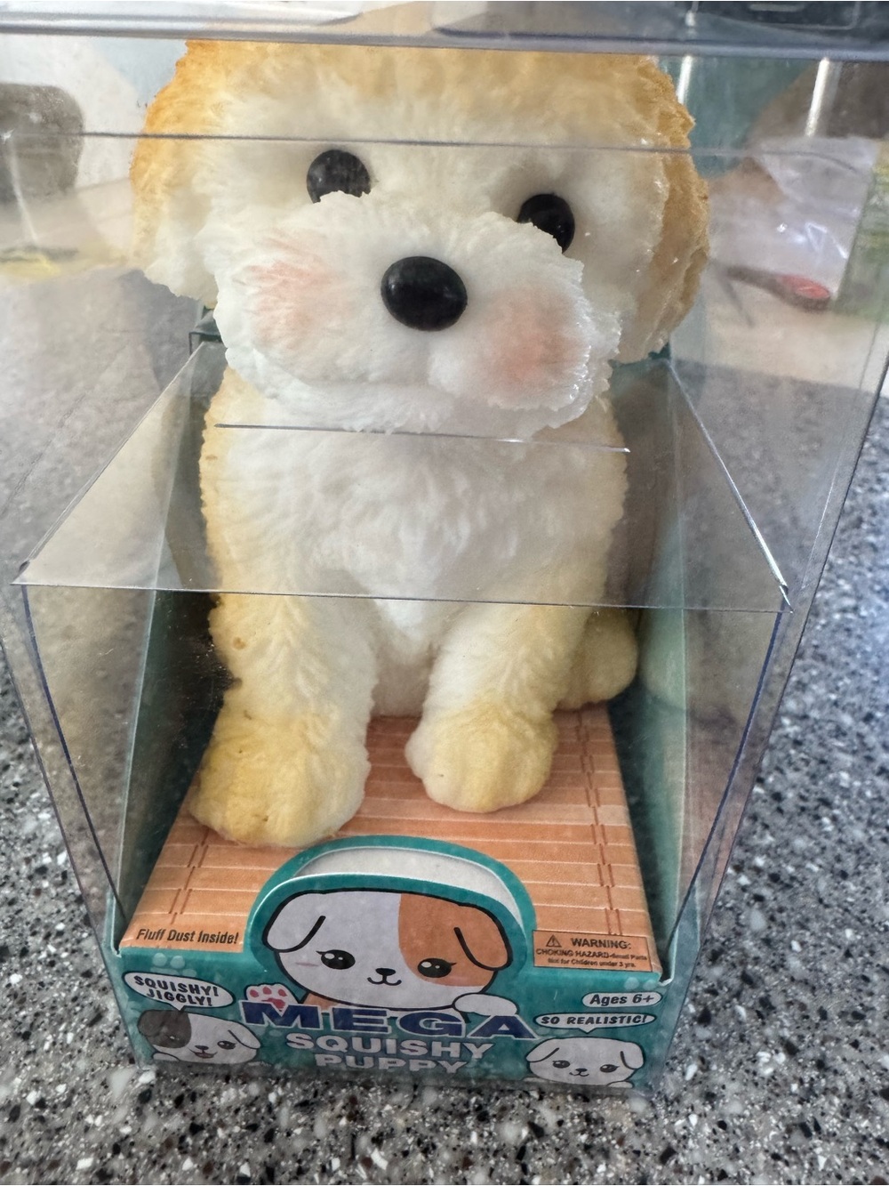 Mega Squishy Puppy Plush - Cream & Light Brown